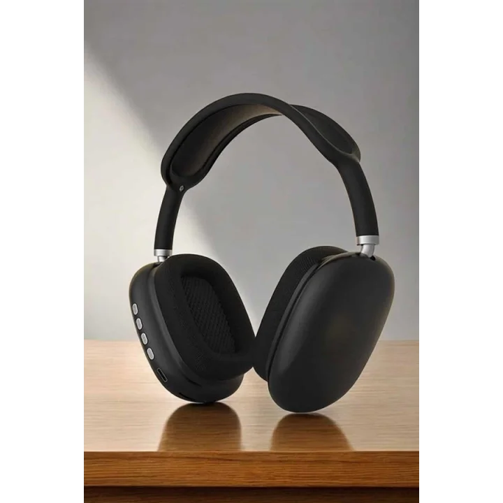 Mey İthalat® P9 Plus Kulaklık Siyah Bluetooth Bağlantılı Kulak Üstü Kablosuz ANC Özelliği