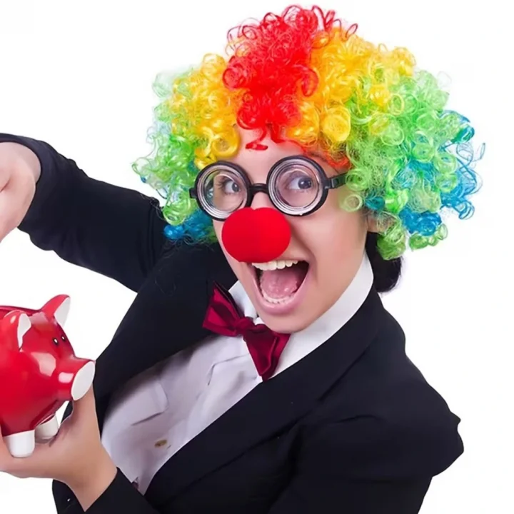 Mey İthalat® Palyaço Kostüm Aksesuar Seti 3’lü – Peruk Burun Gözlük