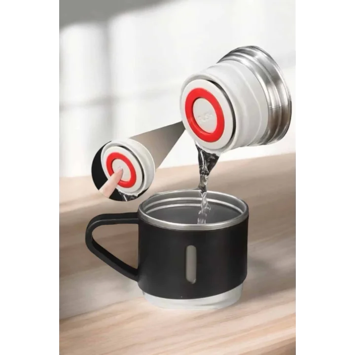 Mey İthalat® Paslanmaz Çelik 3’lü Termos Seti Vakumlu ve 8 Saat Isı Koruma