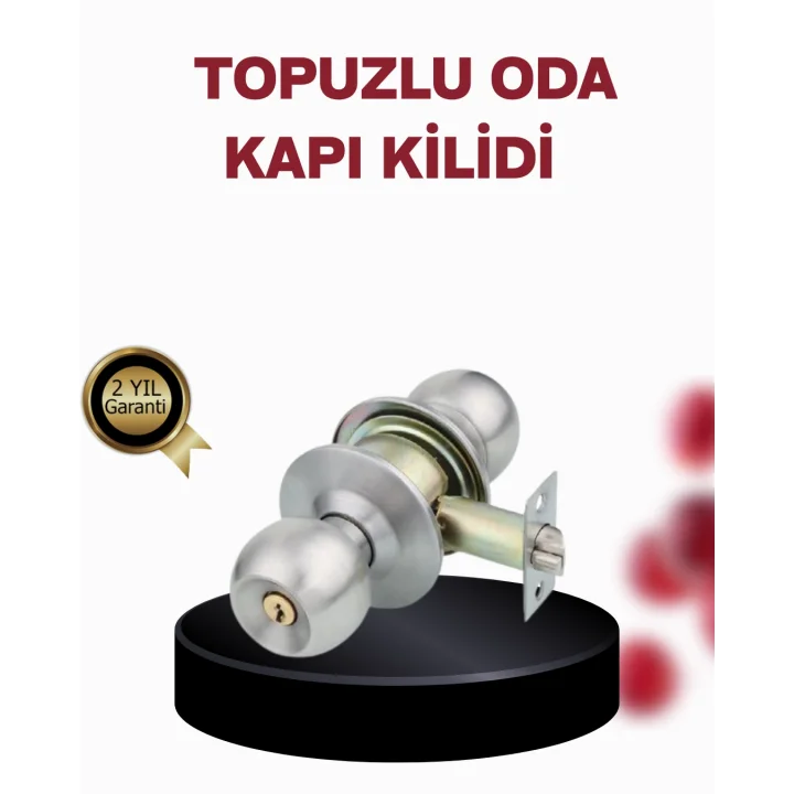 Mey İthalat® Paslanmaz Çelik Dayanıklı Topuzlu Kapı Kilidi