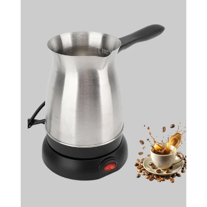 Mey İthalat® Paslanmaz Çelik Elektrikli Cezve 800W 6 Fincan Kapasiteli