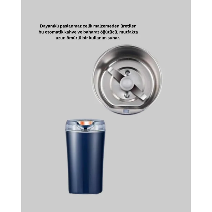 Mey İthalat® Paslanmaz Çelik Otomatik Öğütücü Kolay Temizlenebilir Yedek Bıçaklı