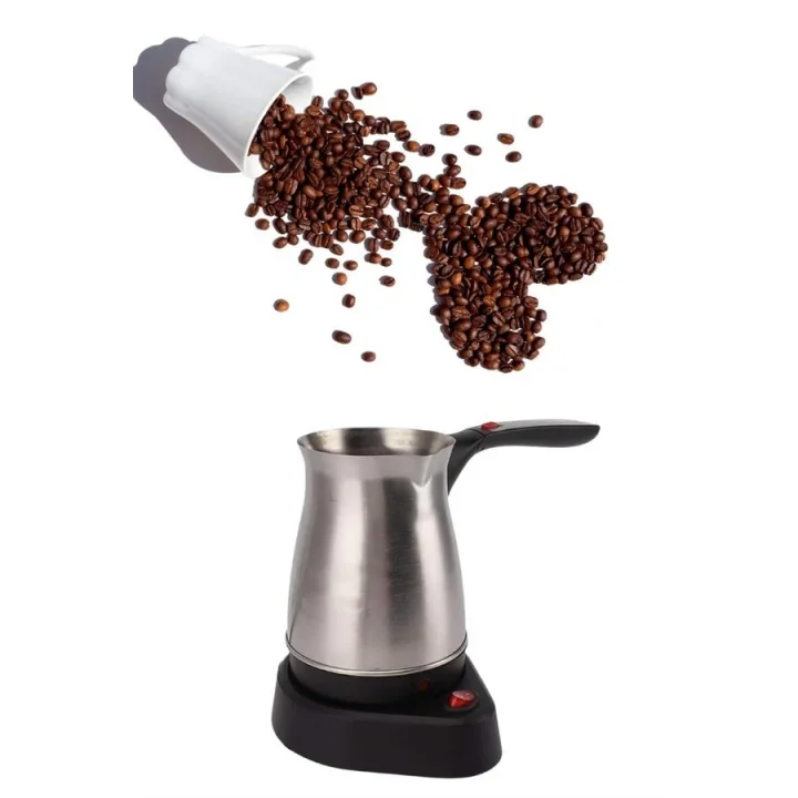 Mey İthalat® Paslanmaz Çelik Türk Kahvesi Makinesi 6 Fincan Kpasiteli Elektrikli Cezve