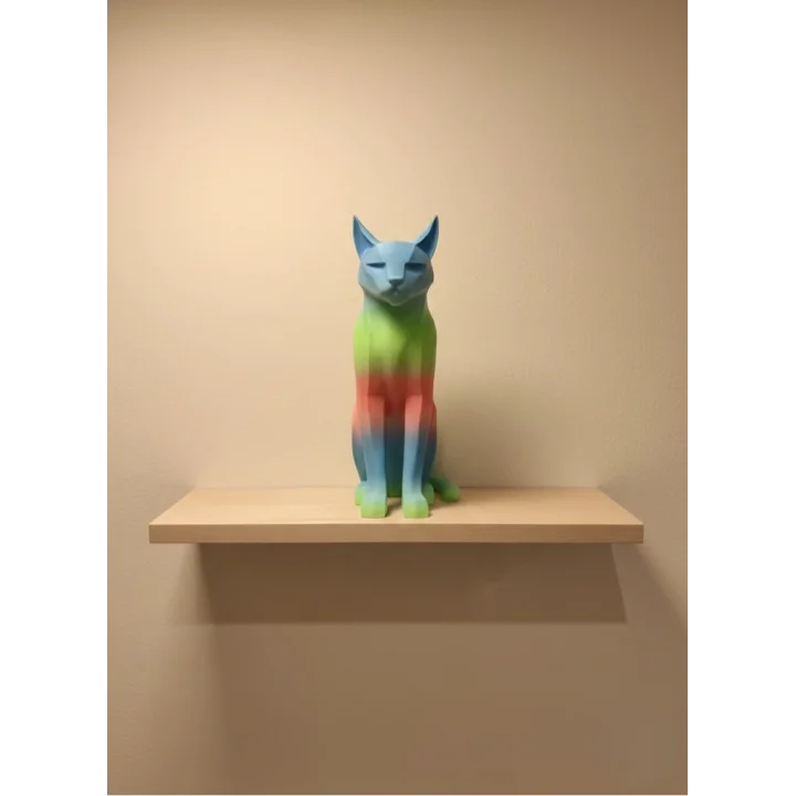 Mey İthalat® Pastel Rainbow Kedi Figürü Masa ve Raf Üstü Ev Dekorasyonu