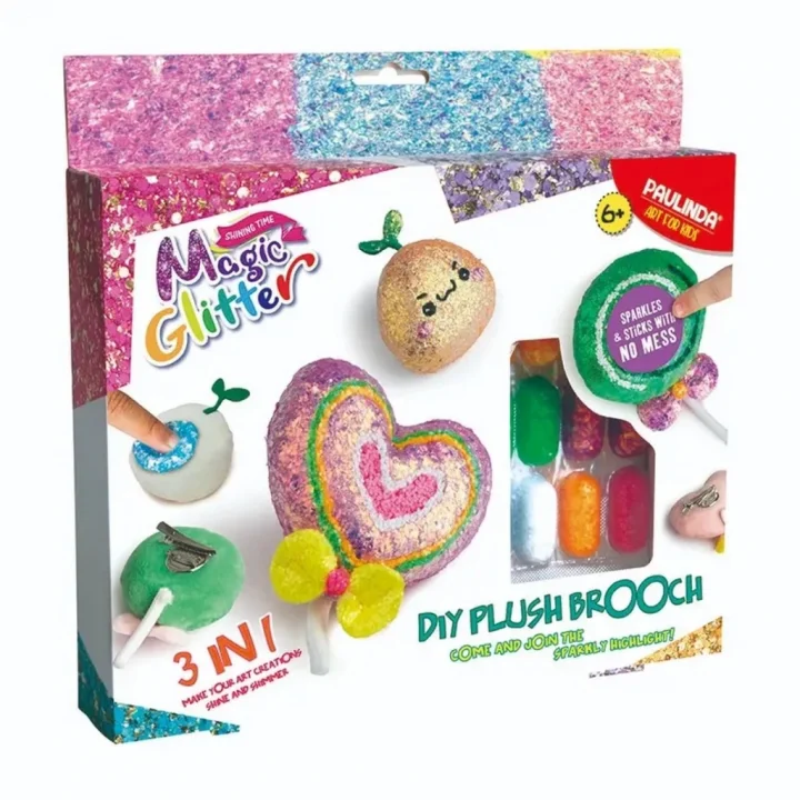 Mey İthalat® Paulinda Magic Glitter 3n1 DIY Plush Brooch Hobi Set S01095600