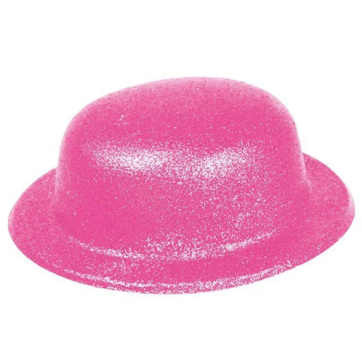 Mey İthalat® Pembe Renk Simli Melon Yuvarlak Parti Şapkası 24x26 cm