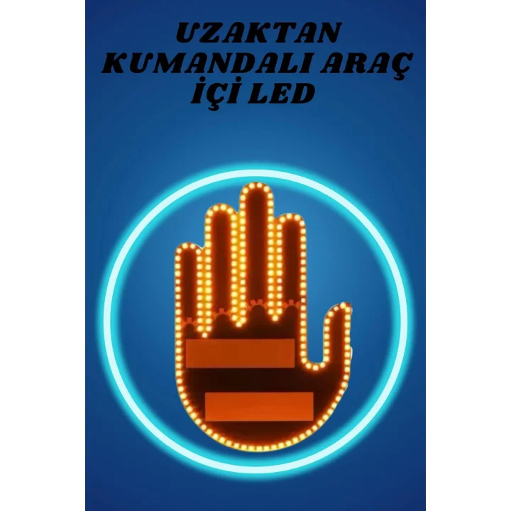 Mey İthalat® Pilli Led Işık Araç Camı İçin Uzaktan Kumandalı El Simgesi