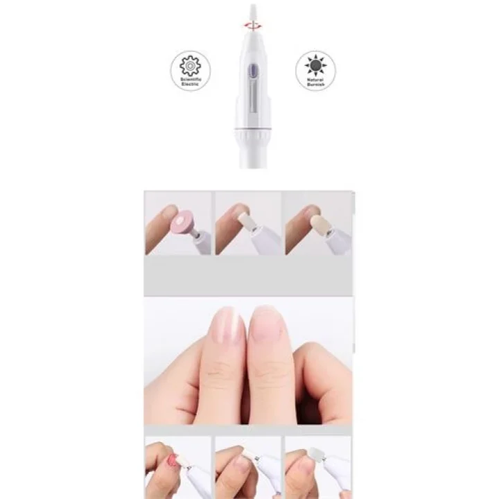 Mey İthalat® Profesyonel 5 Başlıklı Pilli Manikür Pedikür Seti - Güçlü Motorlu Tırnak Törpü ve Parlatıcı Bakım Kiti