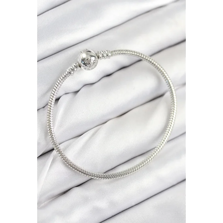 Mey İthalat® Pirinç Charm Topcuk Model Gümüş Renk Kadın Bileklik