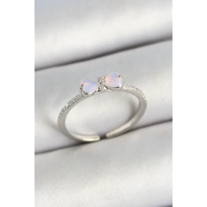 Mey İthalat® Pirinç Fiyonk Figürlü Zirkon Taşlı Gold Renk Ayarlanabilir Kadın Yüzük