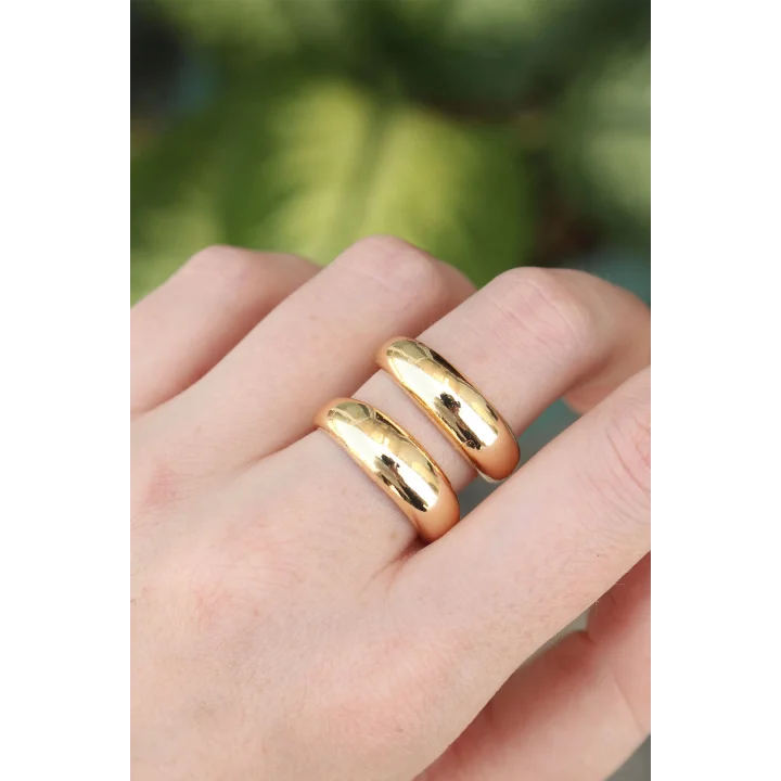 Mey İthalat® Pirinç Gold Renk Ayarlanabilir Şerit Yüzük