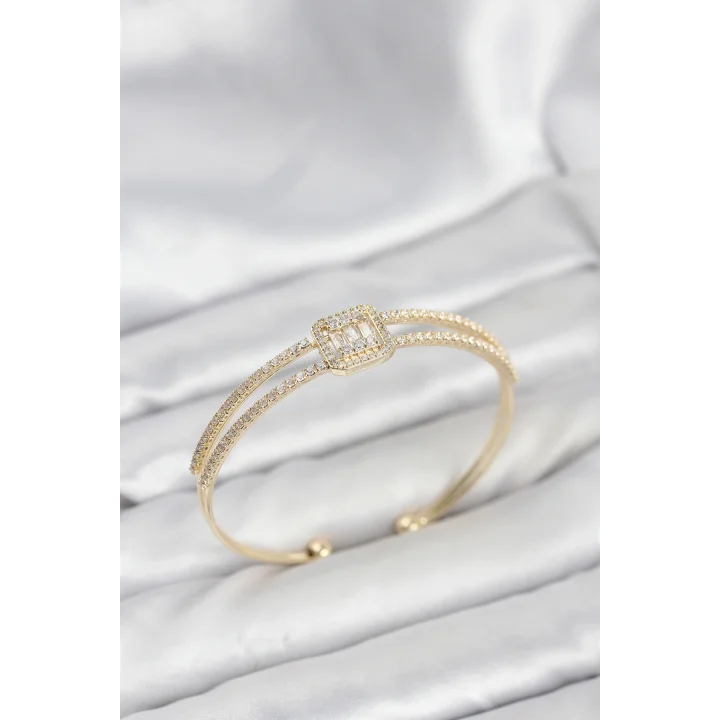 Mey İthalat® Pirinç Gold Renk Baget Model Kadın Bileklik