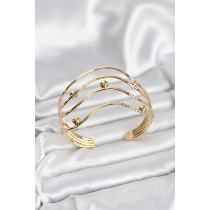 Mey İthalat® Pirinç Gold Renk Kadın Bileklik