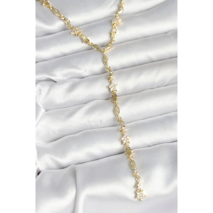 Mey İthalat® Pirinç Gold Renk Kadın Manifest Kolye