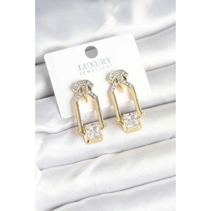 Mey İthalat® Pirinç Gold Renk Vintage Kadın Küpe