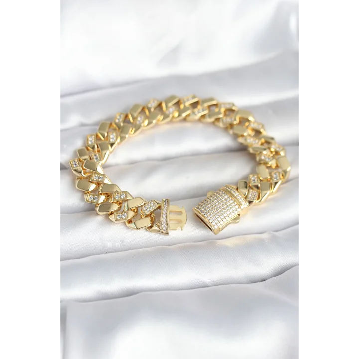 Mey İthalat® Pirinç Gold Renk VIP Exclusive Seri Gurmet Model Kadın Bileklik