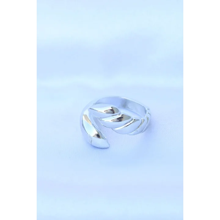 Mey İthalat® Pirinç Gümüş Renk Ayarlanabilir Sarmal Yüzük