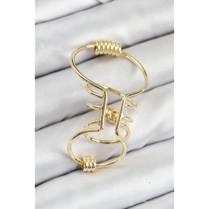 Mey İthalat® Pirinç Halkalı Model Gold Renk Kıkırdak Küpe