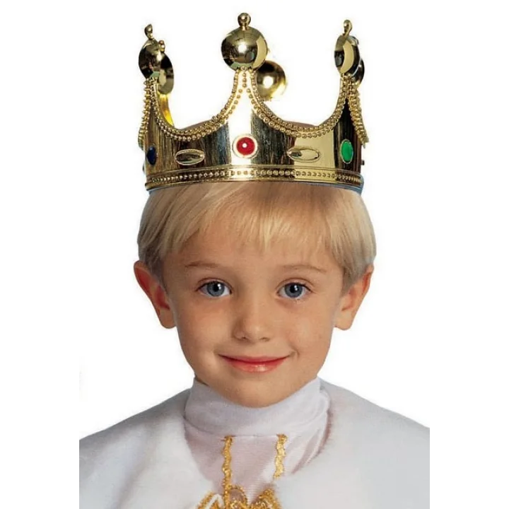 Mey İthalat® Plastik Kral Tacı Altın Renk Çocuk Boy