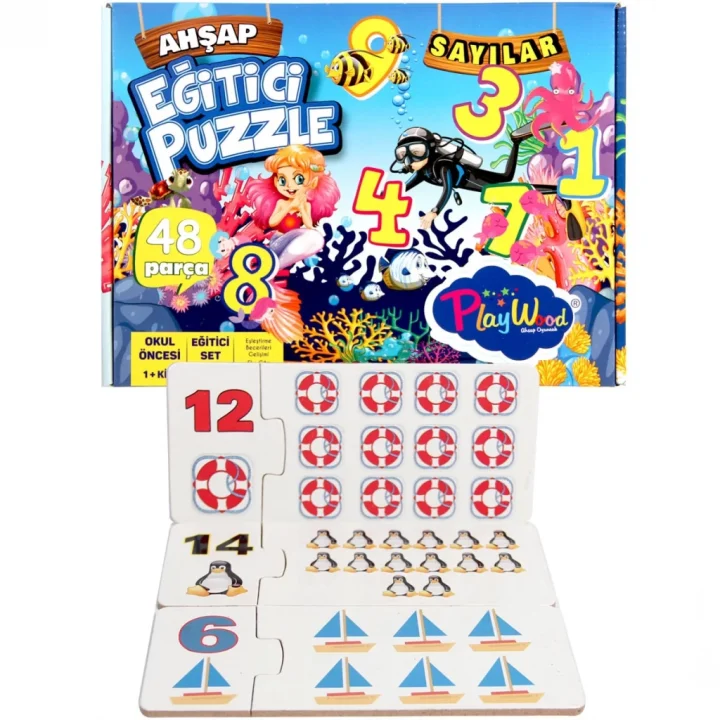 Mey İthalat® Ahşap Eğitici Puzzle Sayılar