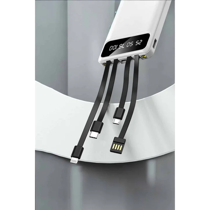 Mey İthalat® Powerbank 20.000 Mah LCD Ekran USB Lightning Type-C Uyumlu İOS ve Android