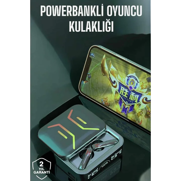 Mey İthalat® Powerbankli Bluetooth Kulaklık Yüksek Ses Kaliteli Kablosuz
