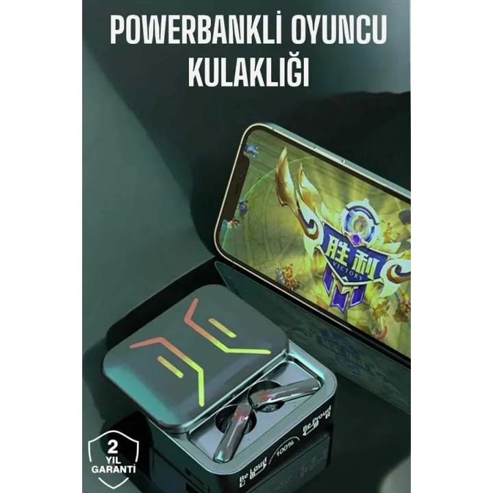 Mey İthalat® Powerbankli Bluetooth Kulaklık Yüksek Ses Kaliteli Kablosuz