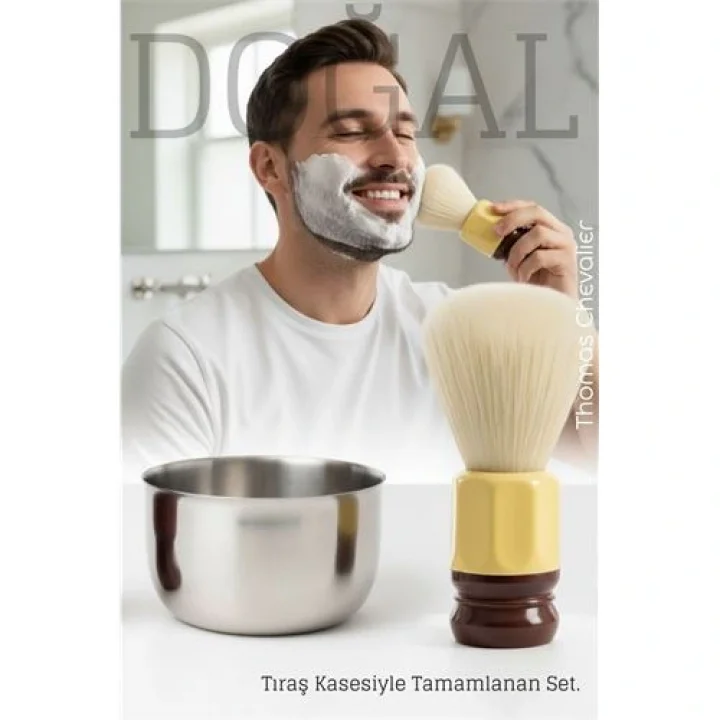 Mey İthalat® Premium Tıraş Fırçası  - %100 Domuz Kılı  - Yoğun Köpük, Pürüzsüz Tıraş
