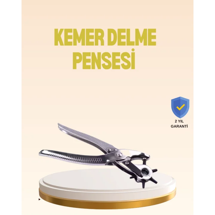 Mey İthalat® Profesyonel Deri Delme Pensesi Döner Başlıklı Kemer Delici 6 Fonksiyonlu