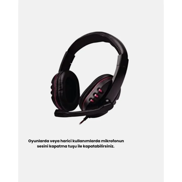 Mey İthalat® Profesyonel Gaming Kulaklık – Mikrofonlu, Yumuşak Pedli, Stereo Ses Kalitesi, Tere Dayanıklı