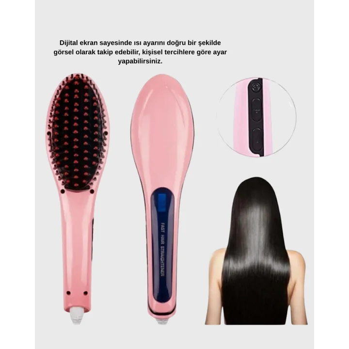 Mey İthalat® Profesyonel Saç Düzleştirici 5 Kademeli Isı Ayarlı Seramik Plakalı