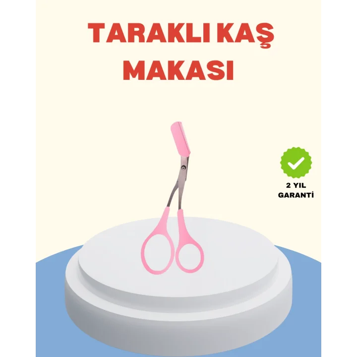 Mey İthalat® Profesyonel Taraklı Kaş Makası – Evde ve Salon Kullanımına Uygun