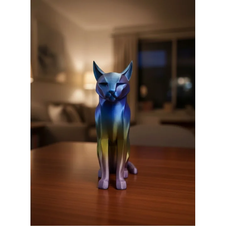 Mey İthalat® Rainbow Renkli Kedi Biblosu Dekoratif Masa ve Raf Süsü