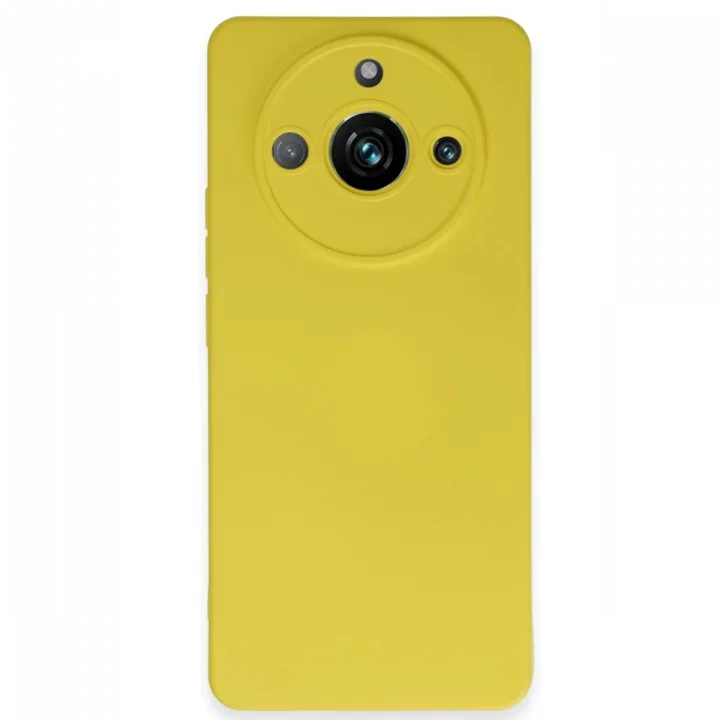 Mey İthalat®  Realme 11 Pro Kılıf Nano içi Kadife Silikon - Sarı