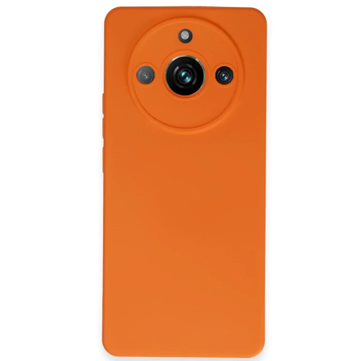 Mey İthalat®  Realme 11 Pro Kılıf Nano içi Kadife Silikon - Turuncu