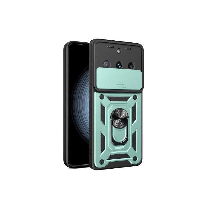 Mey İthalat®  Realme 11 Pro Kılıf Pars Lens Yüzüklü Silikon - Yeşil