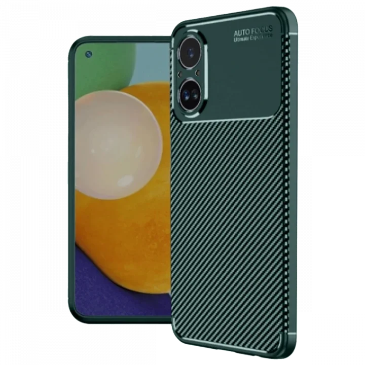 Mey İthalat®  Realme 12 Lite Kılıf Auto Focus Karbon Kapak - Koyu Yeşil