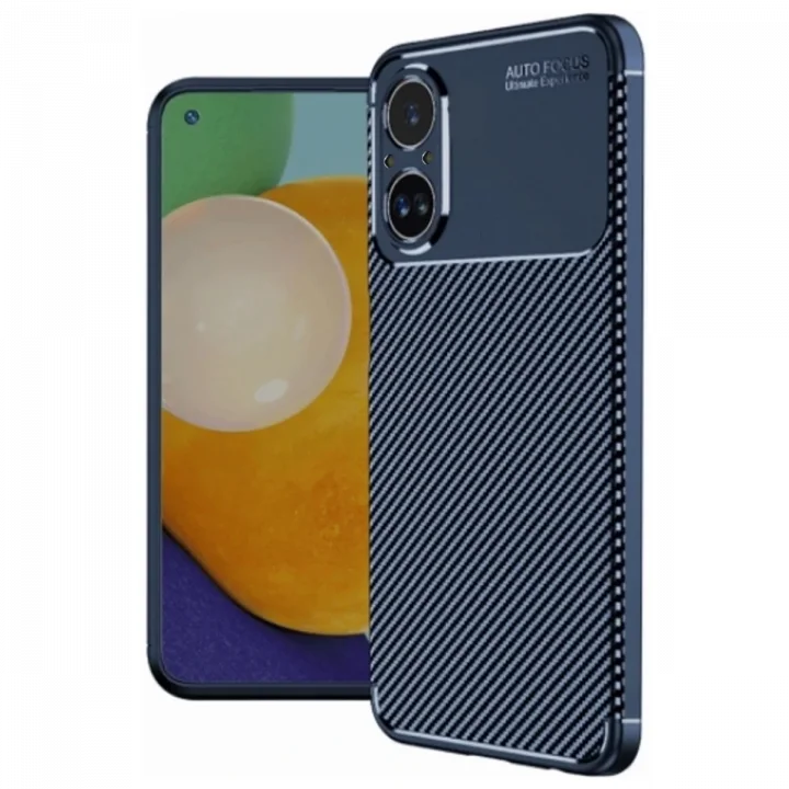 Mey İthalat®  Realme 12 Lite Kılıf Auto Focus Karbon Kapak - Lacivert
