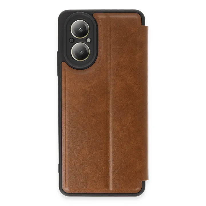 Mey İthalat®  Realme 12 Lite Kılıf Flip Cover - Taba