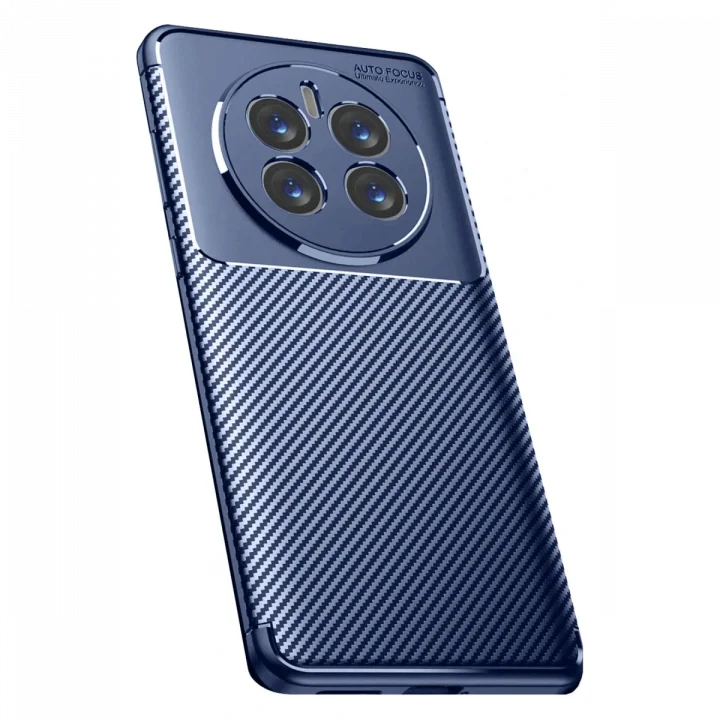 Mey İthalat®  Realme 12 Pro Plus Kılıf Auto Focus Karbon Kapak - Lacivert