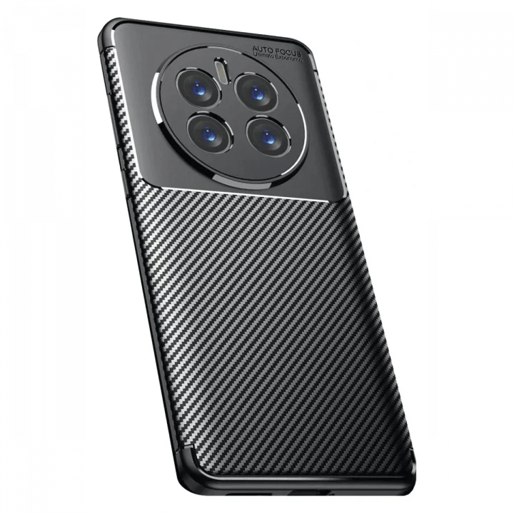 Mey İthalat®  Realme 12 Pro Plus Kılıf Auto Focus Karbon Kapak - Siyah