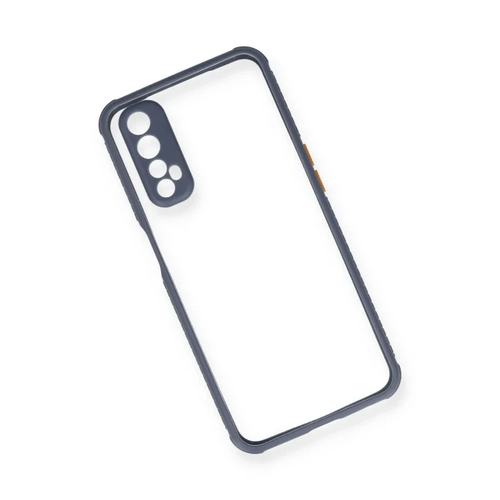 Mey İthalat®  Realme 7 Kılıf Miami Şeffaf Silikon - Gri