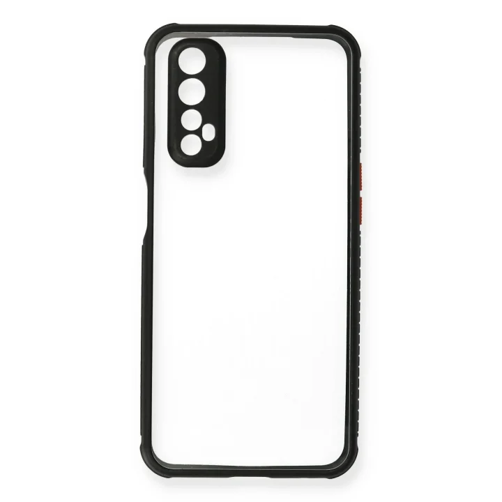 Mey İthalat®  Realme 7 Kılıf Miami Şeffaf Silikon - Siyah