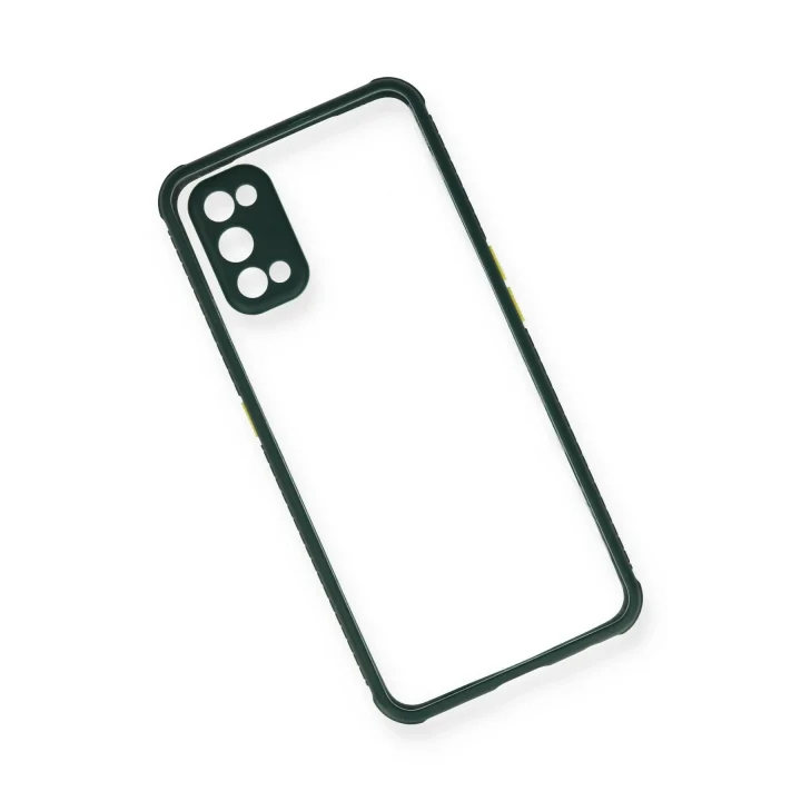 Mey İthalat®  Realme 7 Pro Kılıf Miami Şeffaf Silikon - Koyu Yeşil