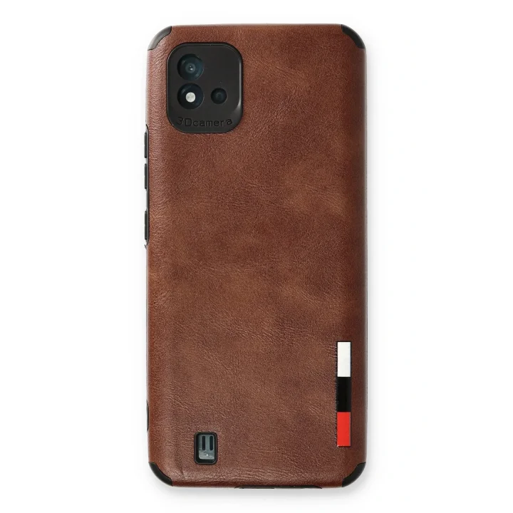Mey İthalat®  Realme C11 2021 Kılıf Loop Deri Silikon - Kahverengi