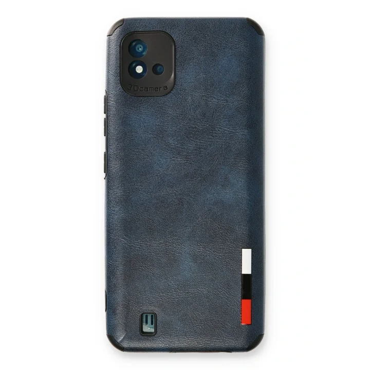 Mey İthalat®  Realme C11 2021 Kılıf Loop Deri Silikon - Lacivert
