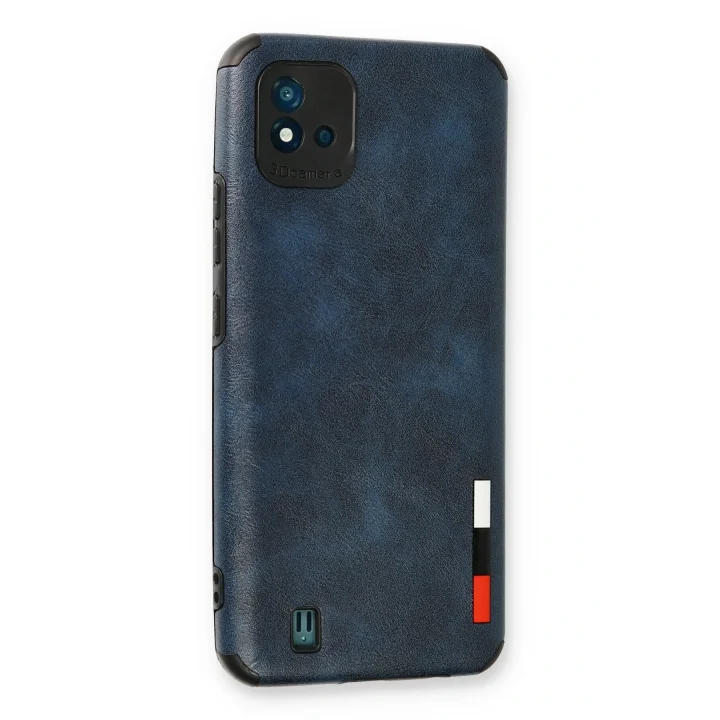 Mey İthalat®  Realme C11 2021 Kılıf Loop Deri Silikon - Lacivert