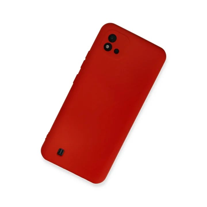 Mey İthalat®  Realme C11 2021 Kılıf Nano içi Kadife Silikon - Kırmızı
