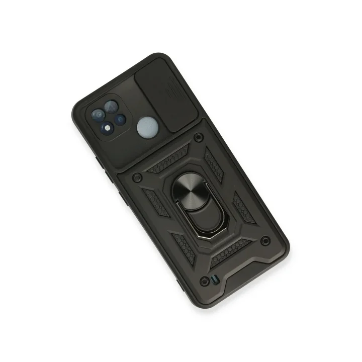 Mey İthalat®  Realme C11 2021 Kılıf Pars Lens Yüzüklü Silikon - Siyah