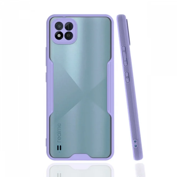Mey İthalat®  Realme C11 2021 Kılıf Platin Silikon - Lila